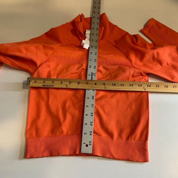 Fabletics Jacket Womens S Small Tangerine Tory Cropped Seamless Full Zip Mock - Picture 9 of 11